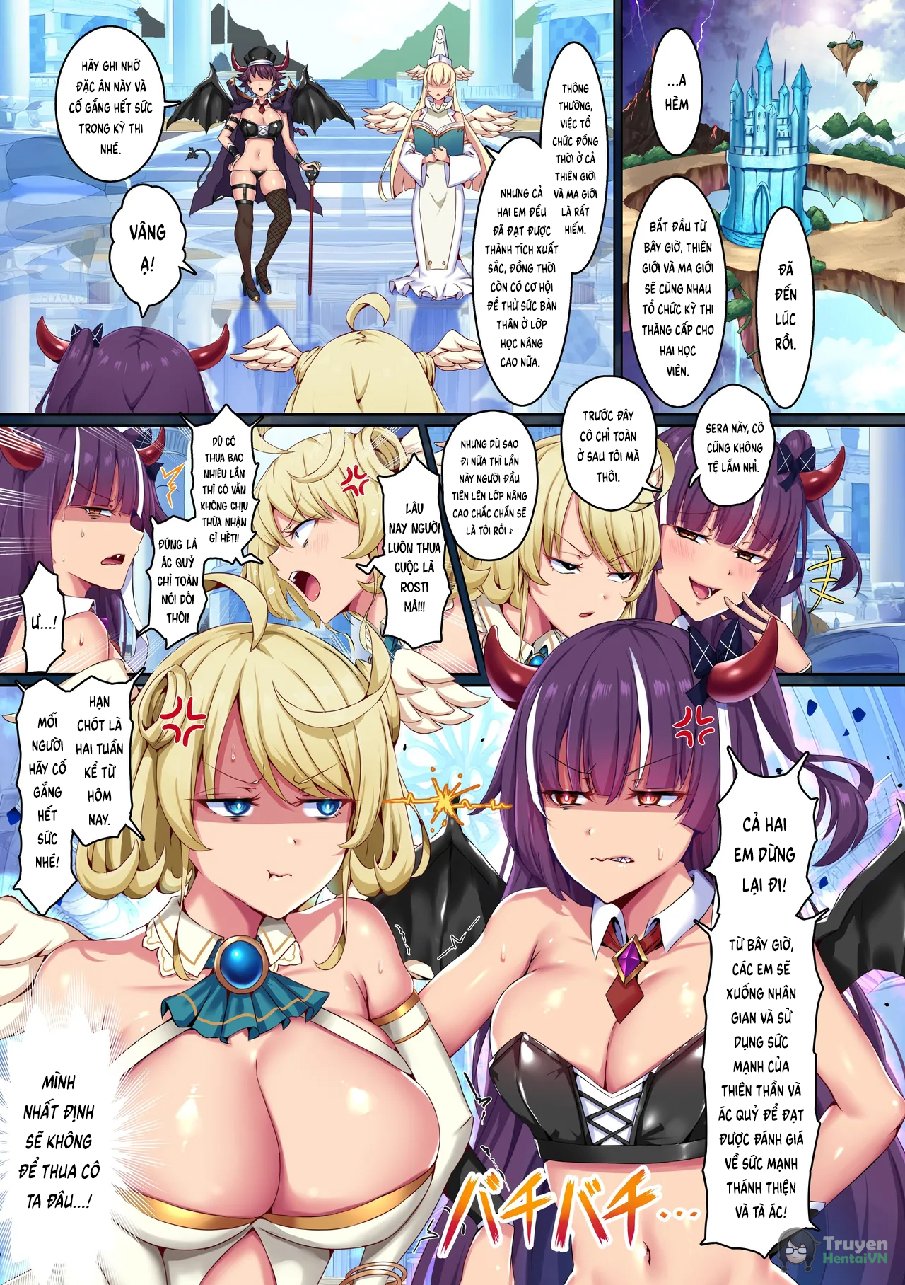 Đọc truyện hentai Dosukebe Akuma to Tenshi no Chikara de GakuenJjoshi Zen'in Hatsujo! - Oneshot