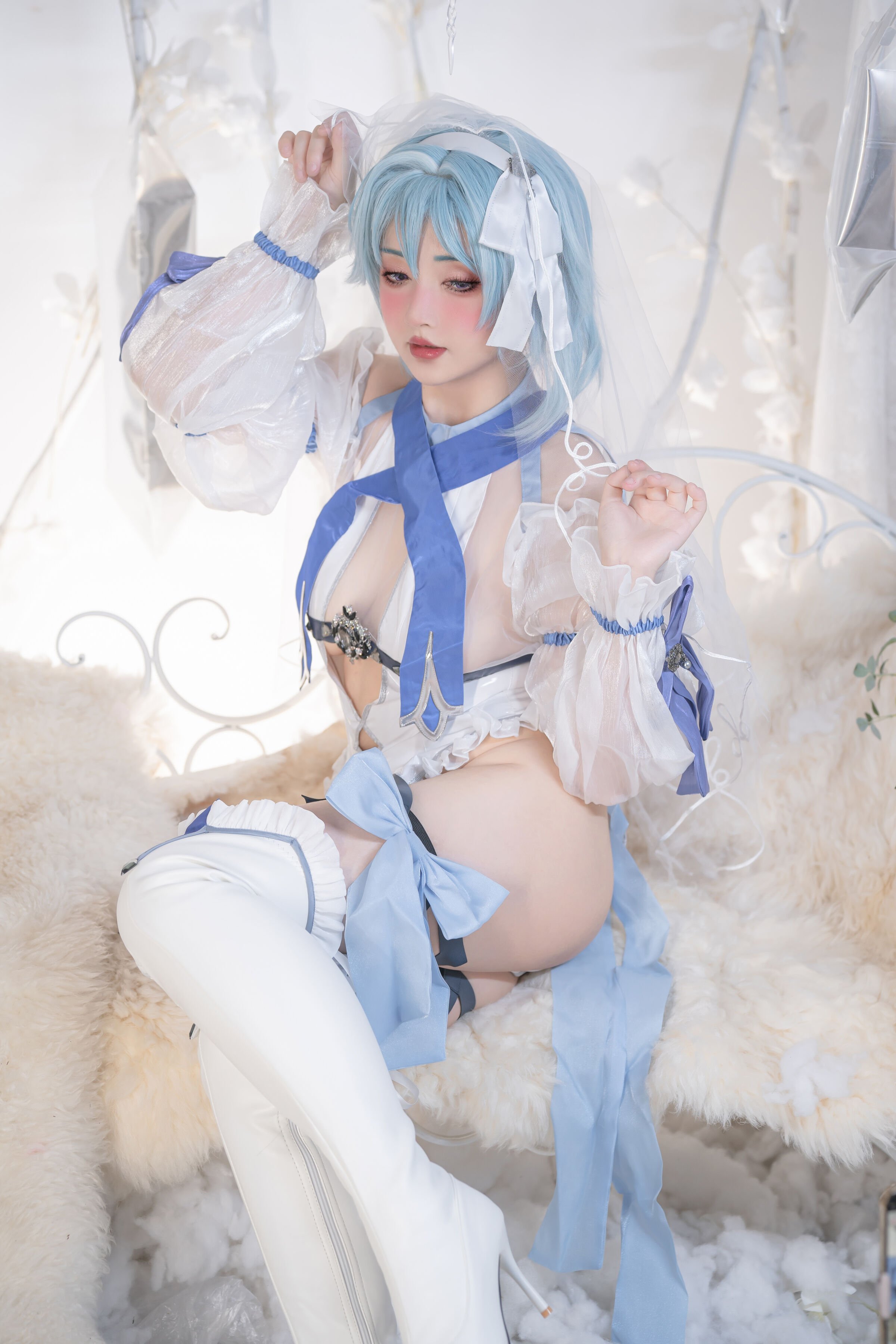 Đọc truyện hentai Tuyển tập Albums siêu phẩm Cosplay - Chap 489 - Crash Girl Meow Xiaoji & Yunshao - Genshin Impact Bride: Eula & Ganyu