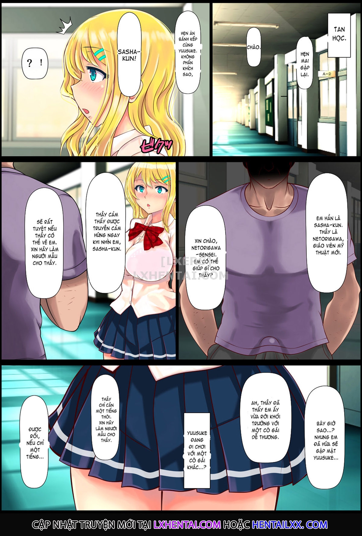 Đọc truyện hentai Blond Joshi Ryuugakusei Tanetsuke Press Namahame Taiken - Oneshot