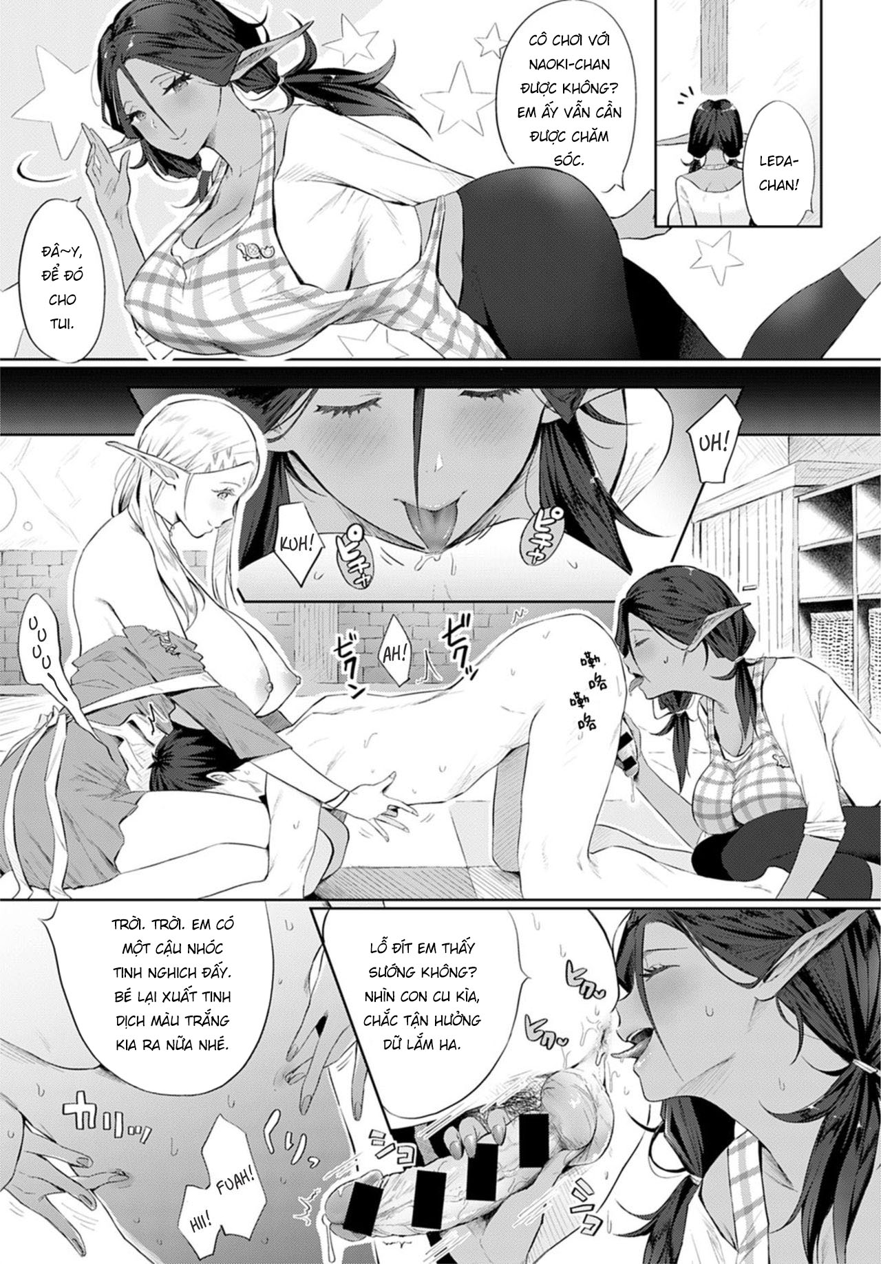 Đọc truyện hentai Công ơn giải toả căng thẳng của hai chị Elf - Oneshot