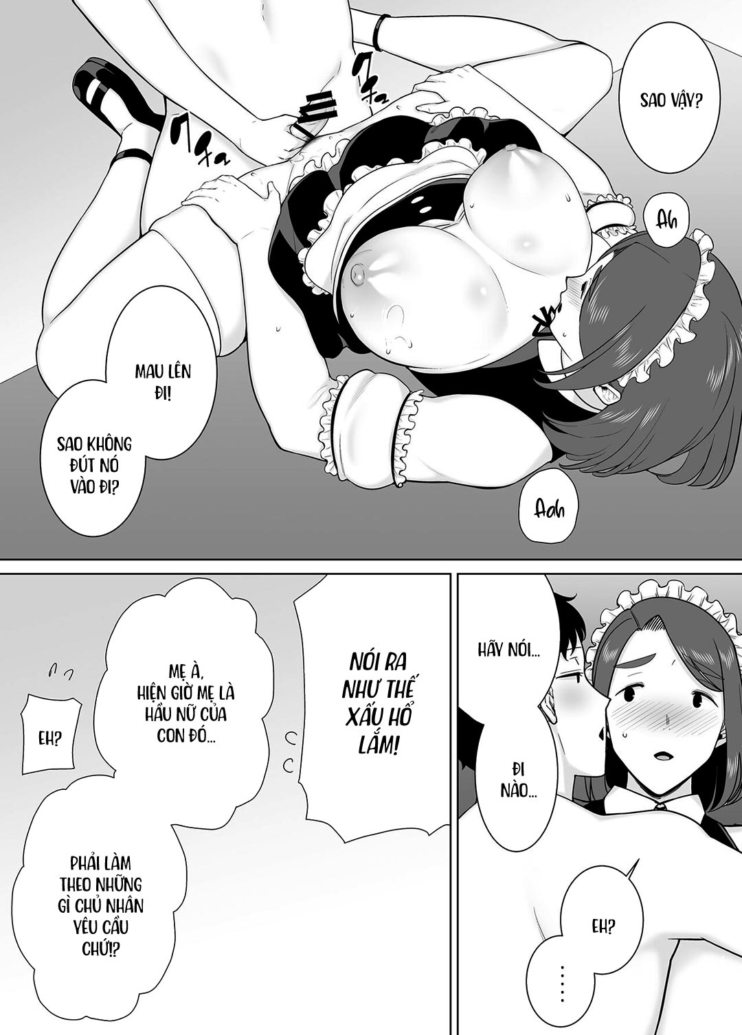 Đọc truyện hentai Mẹ là người phụ nữ mà tôi yêu - Chap 7B - Đồng phục hầu gái