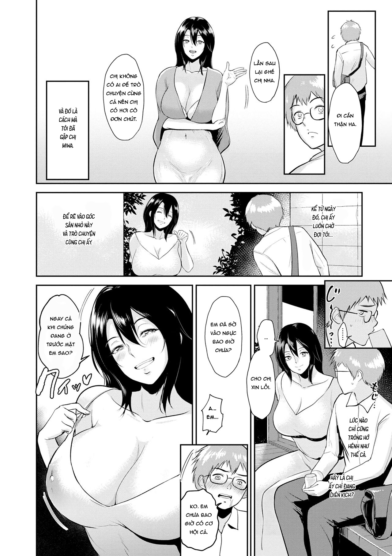 Đọc truyện hentai Miwa-san no Nakaniwa de Oneshot