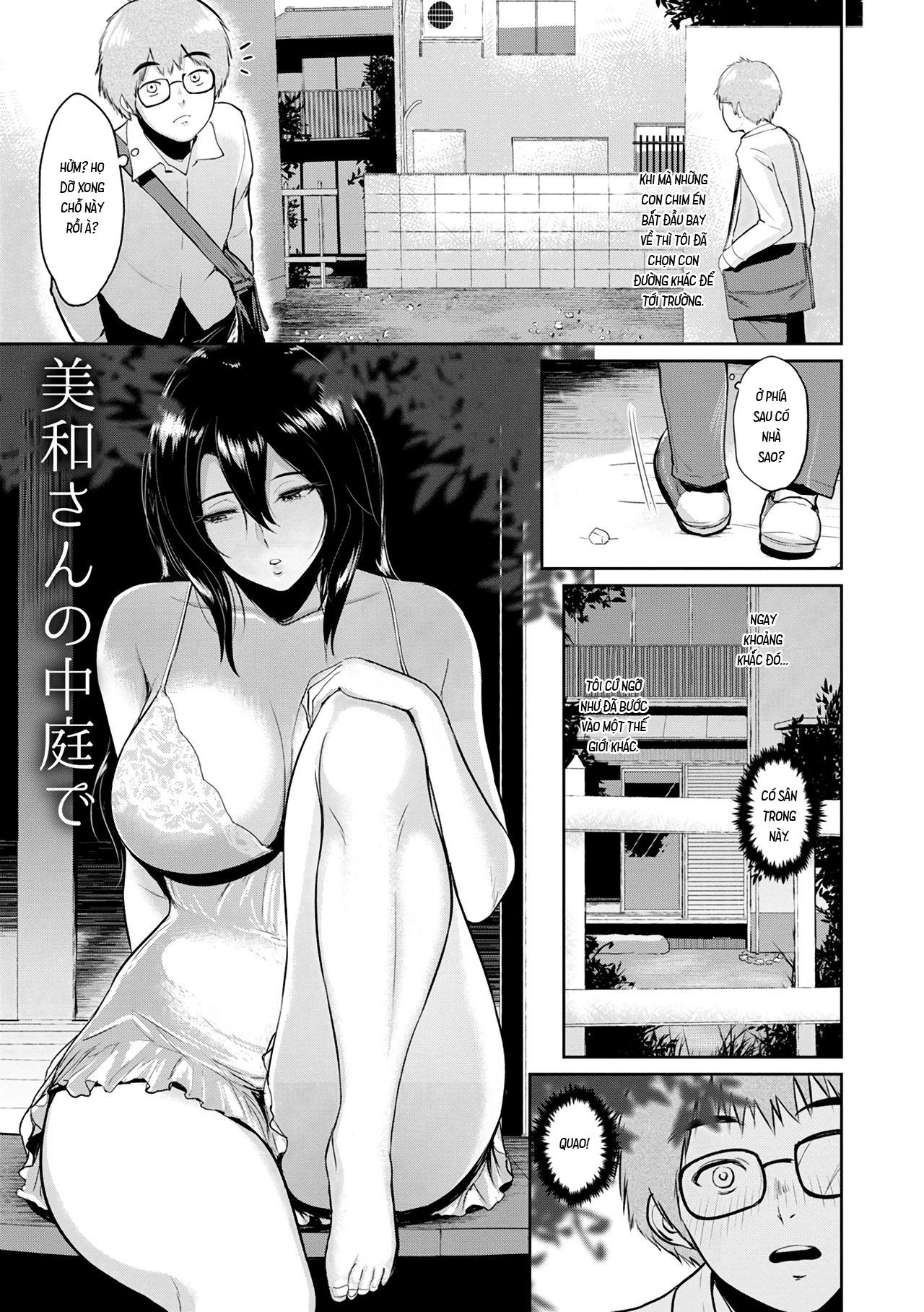 Đọc truyện hentai Miwa-san no Nakaniwa de Oneshot