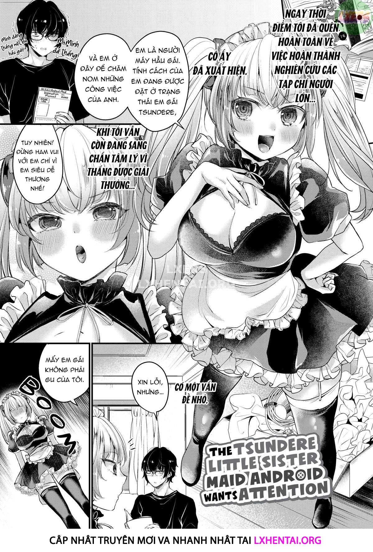 Đọc truyện hentai Ngất ngây ngọt ngào nóng bỏng Chap 2 The Tsundere Little Sister Maid Android Wants Attention
