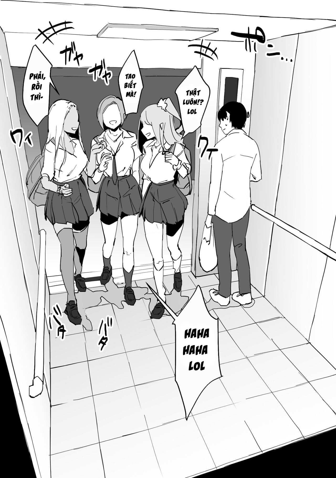 Đọc truyện hentai Bị mắc kẹt trong thang máy cùng các em gyaru - Oneshot