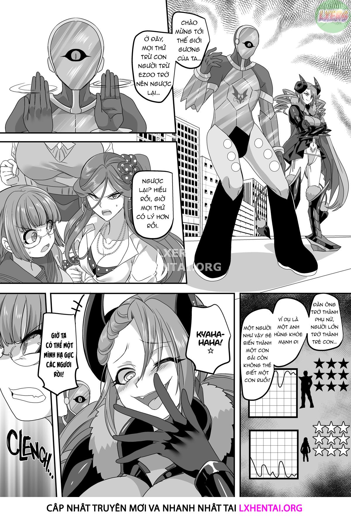 Đọc truyện hentai Saikyou no Seigi no Hero wa Kagami no Naka de wa Saijaku no Kaijin - Oneshot