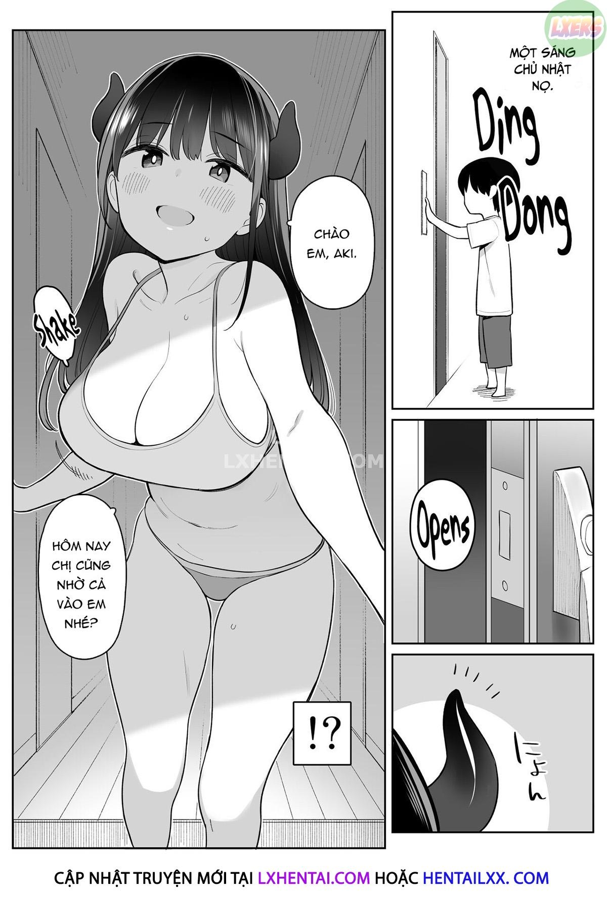 Đọc truyện hentai The Story of How The Big Sister Neighbor Squeezed My Semen Because She was a Succubus - Oneshot