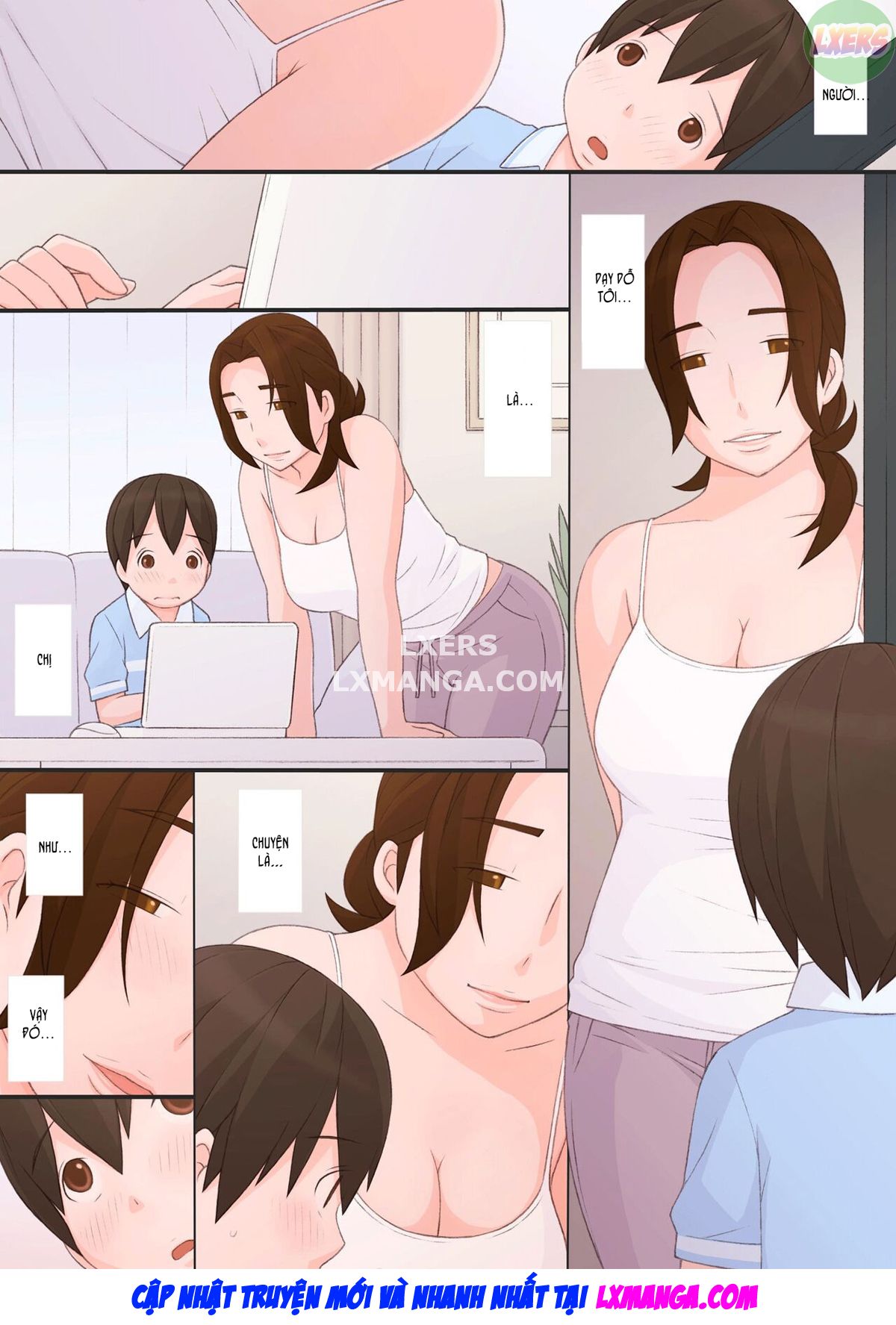 Đọc truyện hentai Chị gái lừa cậu em trai liếm lồn - Oneshot