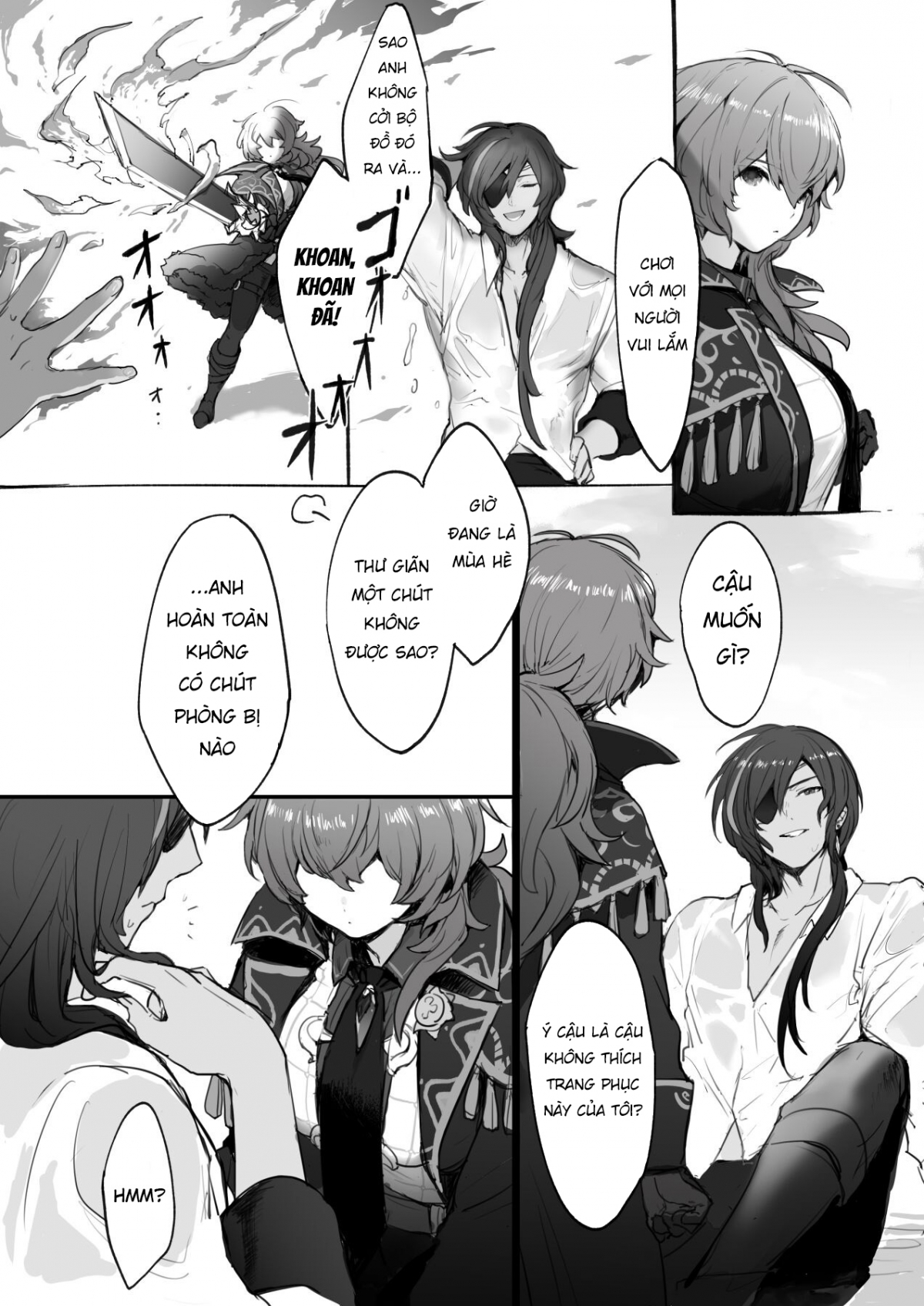 Đọc truyện hentai Đôi bạn thân Kaeya & Diluc Wa - Oneshot