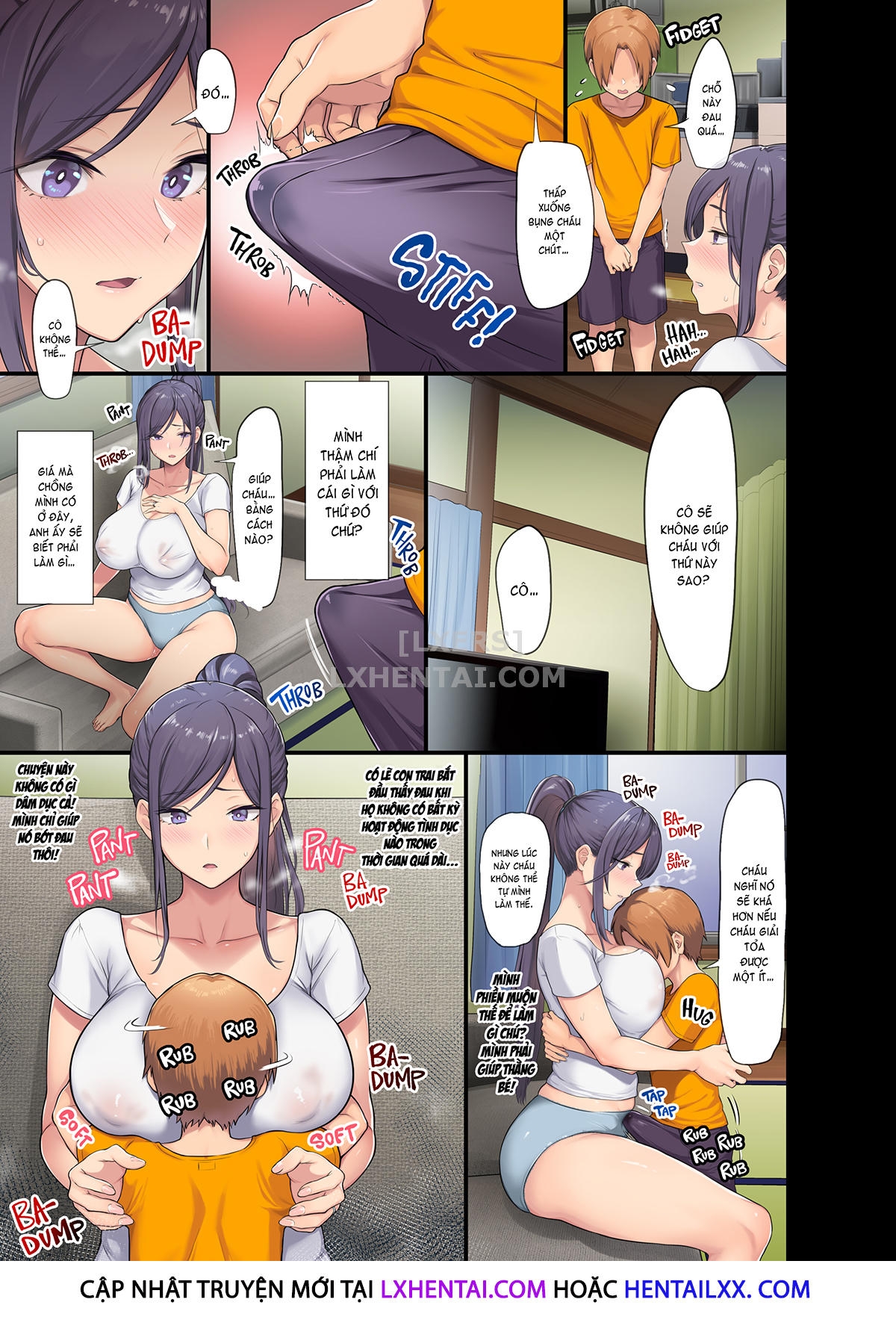 Đọc truyện hentai Kyonyuu Miboujin to Musuko no Waruui Otomodachi Honpen Rensai - Oneshot - Không che
