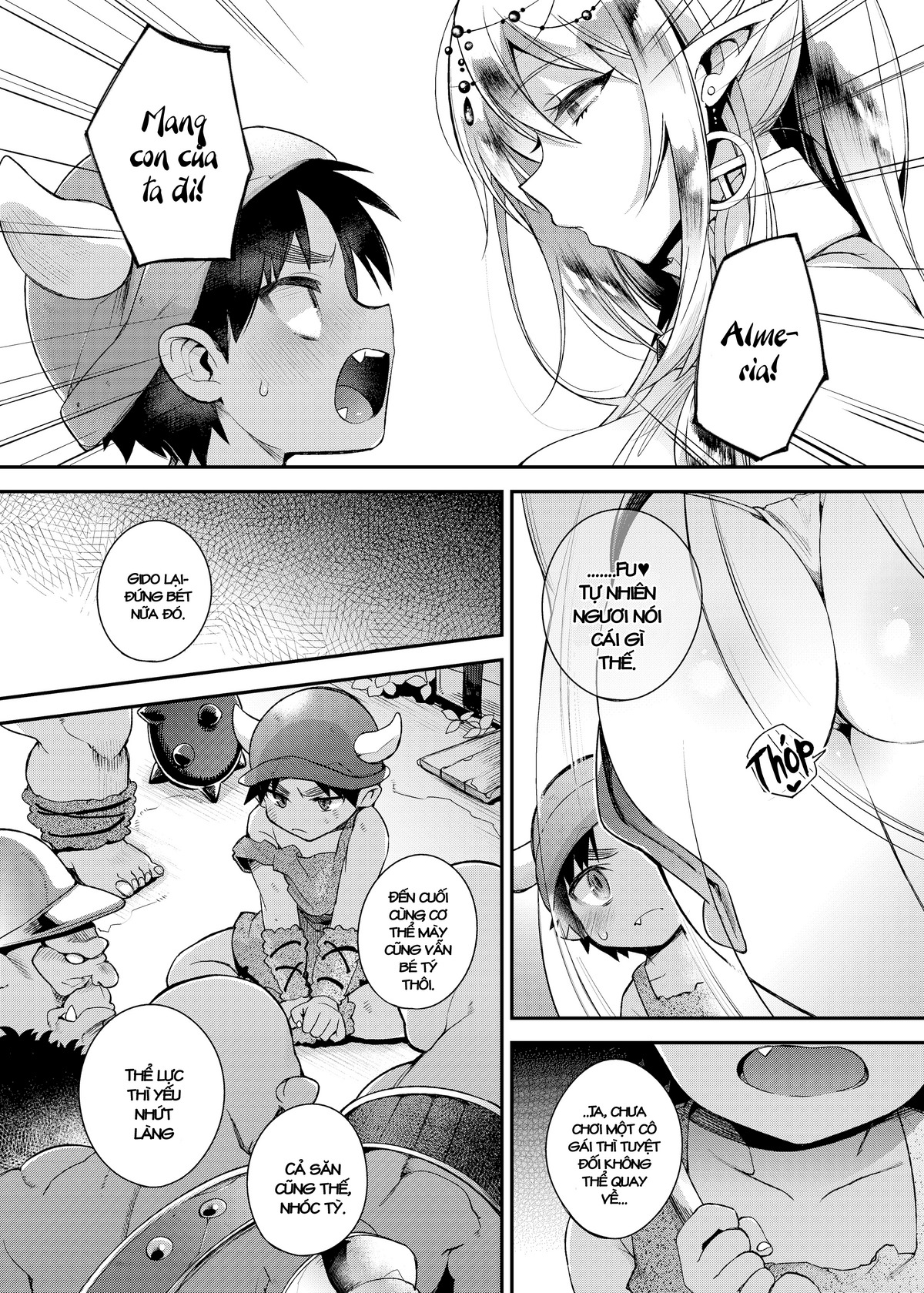 Đọc truyện hentai Hitonarazaru Oyomesama (Trọn bộ) Chap 1: Shota Orc-kun wa Elf no Ohimesama o Jouzu ni Haramaserareru kana?