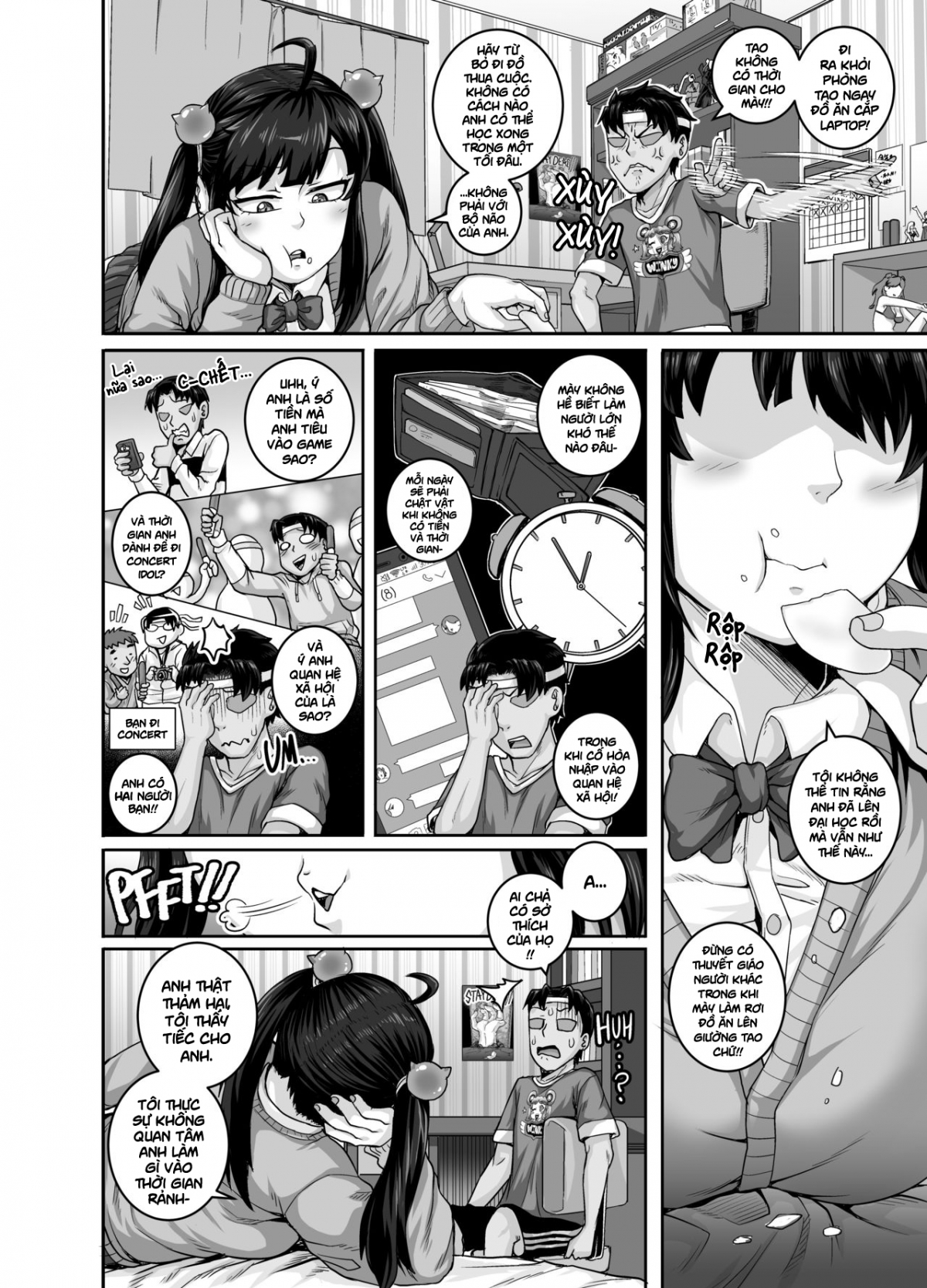 Đọc truyện hentai Em gái(kế) phiền toái cần phải được dạy dỗ!! Chap 1: Anh trai cần phải học bài!!