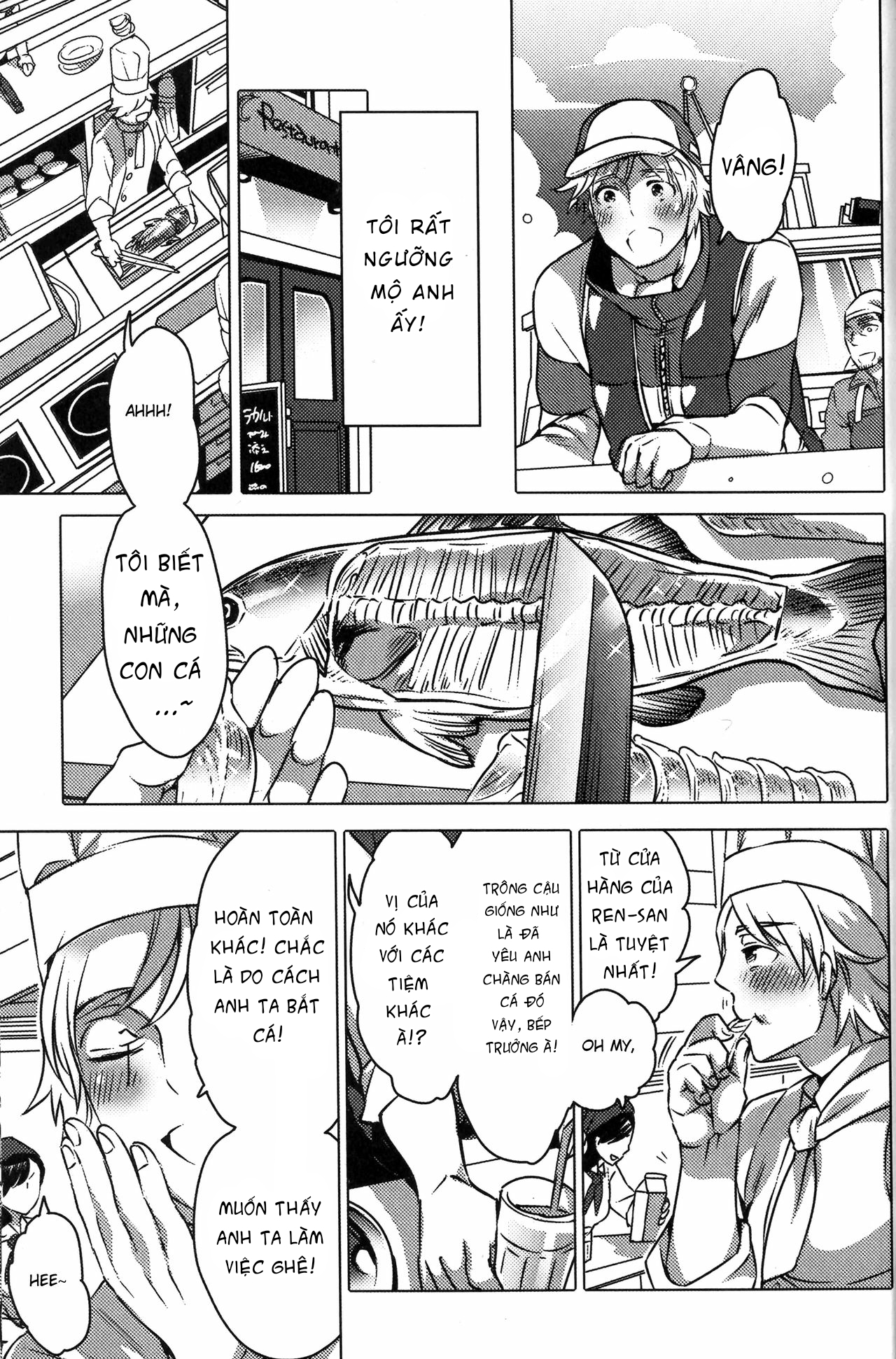Đọc truyện hentai Ryoushi no Kimagure Sakanaryouri ~Howaitososu wo soete~ Oneshot thui~