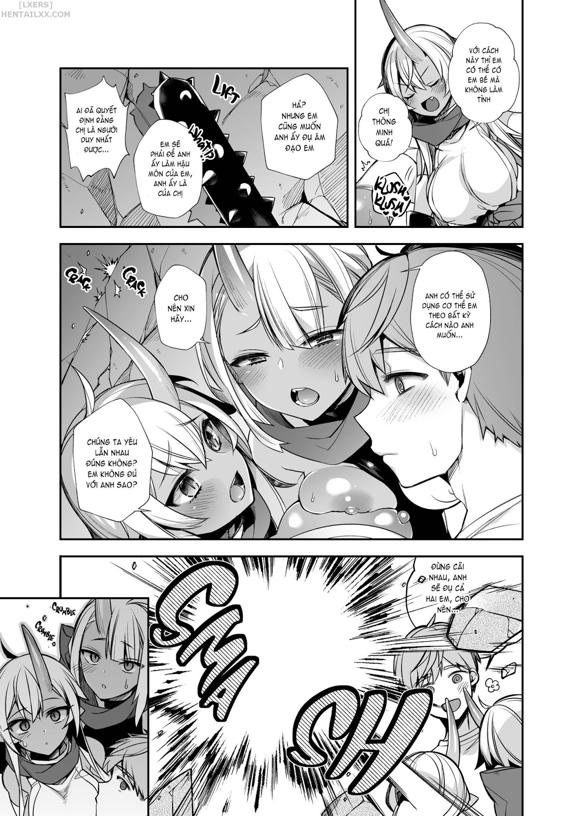Đọc truyện hentai Hitonarazaru Oyomesama (Trọn bộ) Chap 6: Mating with Oni Sisters #2