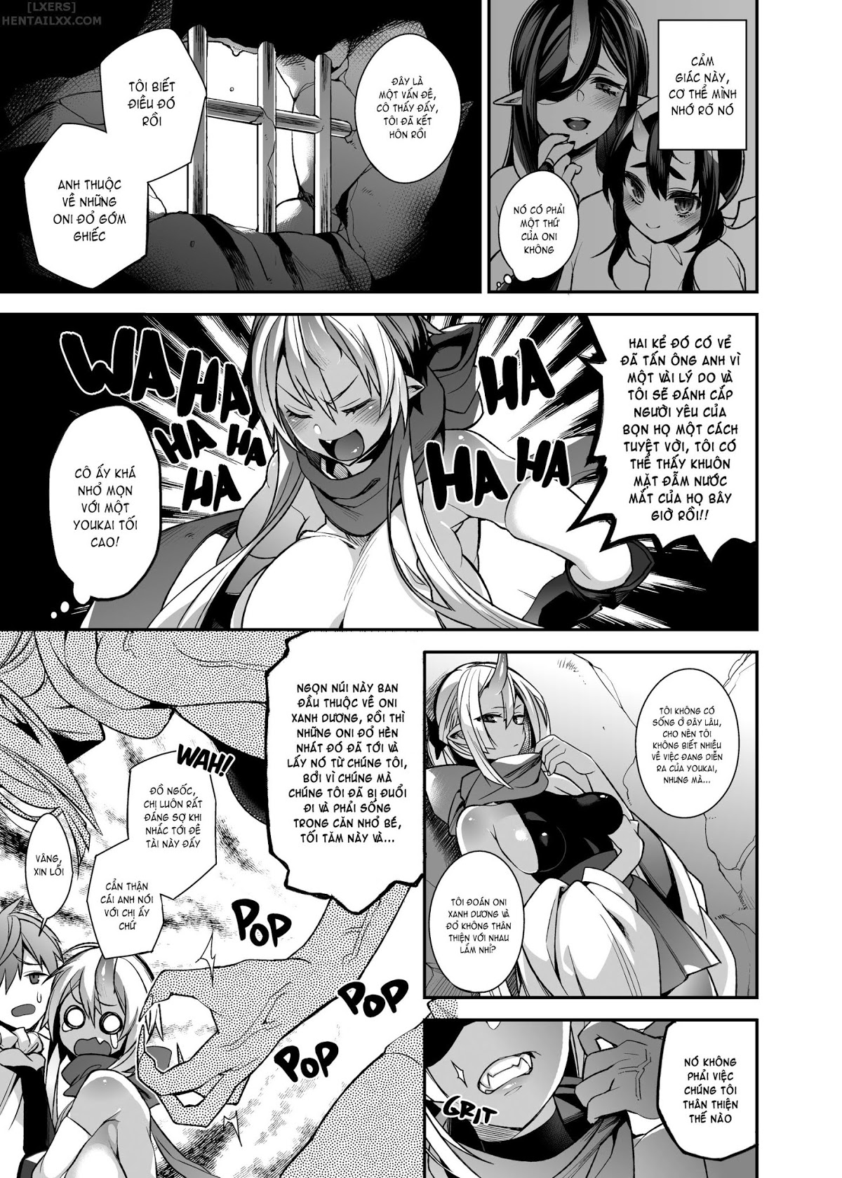 Đọc truyện hentai Hitonarazaru Oyomesama (Trọn bộ) Chap 5: Mating with Oni Sisters #1