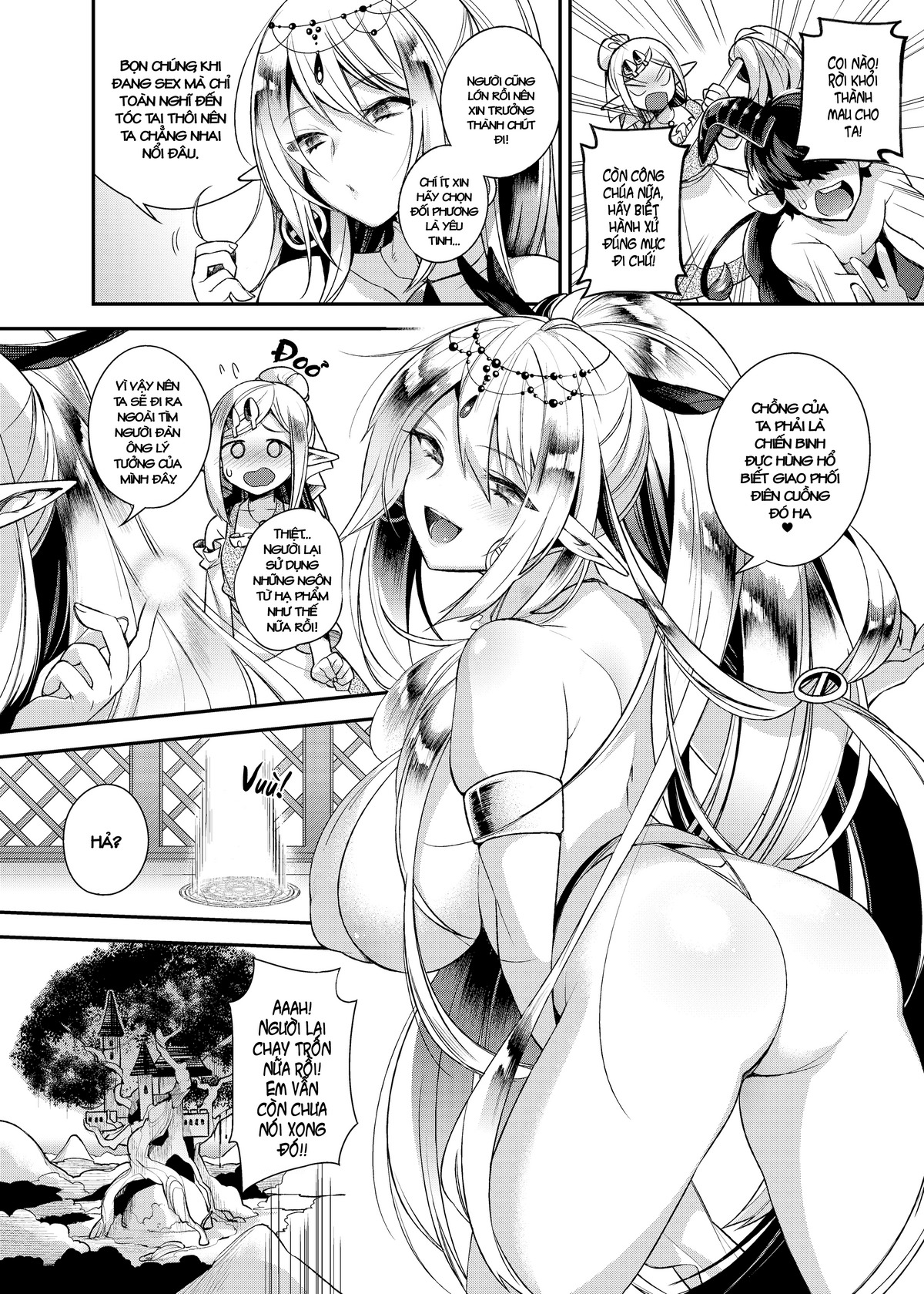 Đọc truyện hentai Hitonarazaru Oyomesama (Trọn bộ) Chap 1: Shota Orc-kun wa Elf no Ohimesama o Jouzu ni Haramaserareru kana?