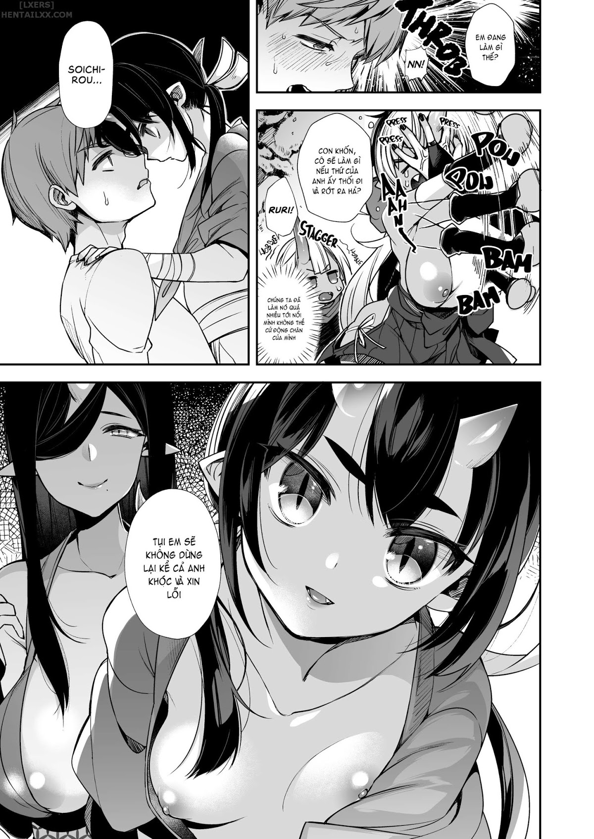 Đọc truyện hentai Hitonarazaru Oyomesama (Trọn bộ) Chap 7: Mating with Oni ~Rapecovery~