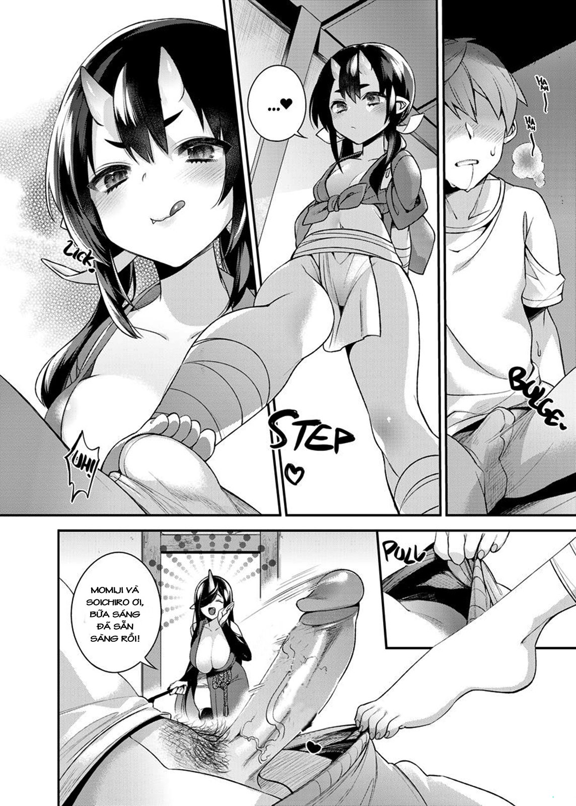 Đọc truyện hentai Hitonarazaru Oyomesama (Trọn bộ) Chap 4: Mating with Oni Mother & Daughter