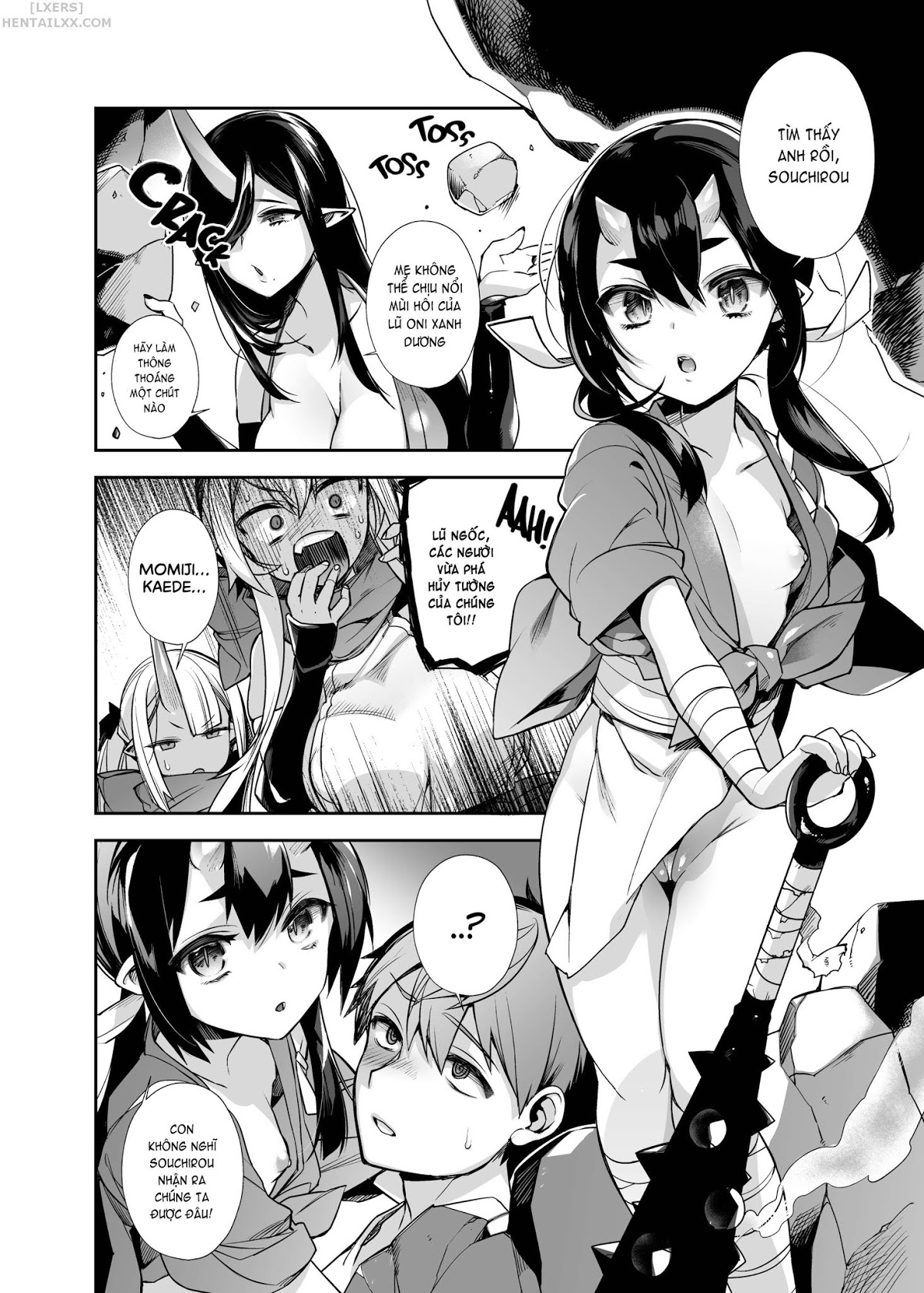 Đọc truyện hentai Hitonarazaru Oyomesama (Trọn bộ) Chap 6: Mating with Oni Sisters #2