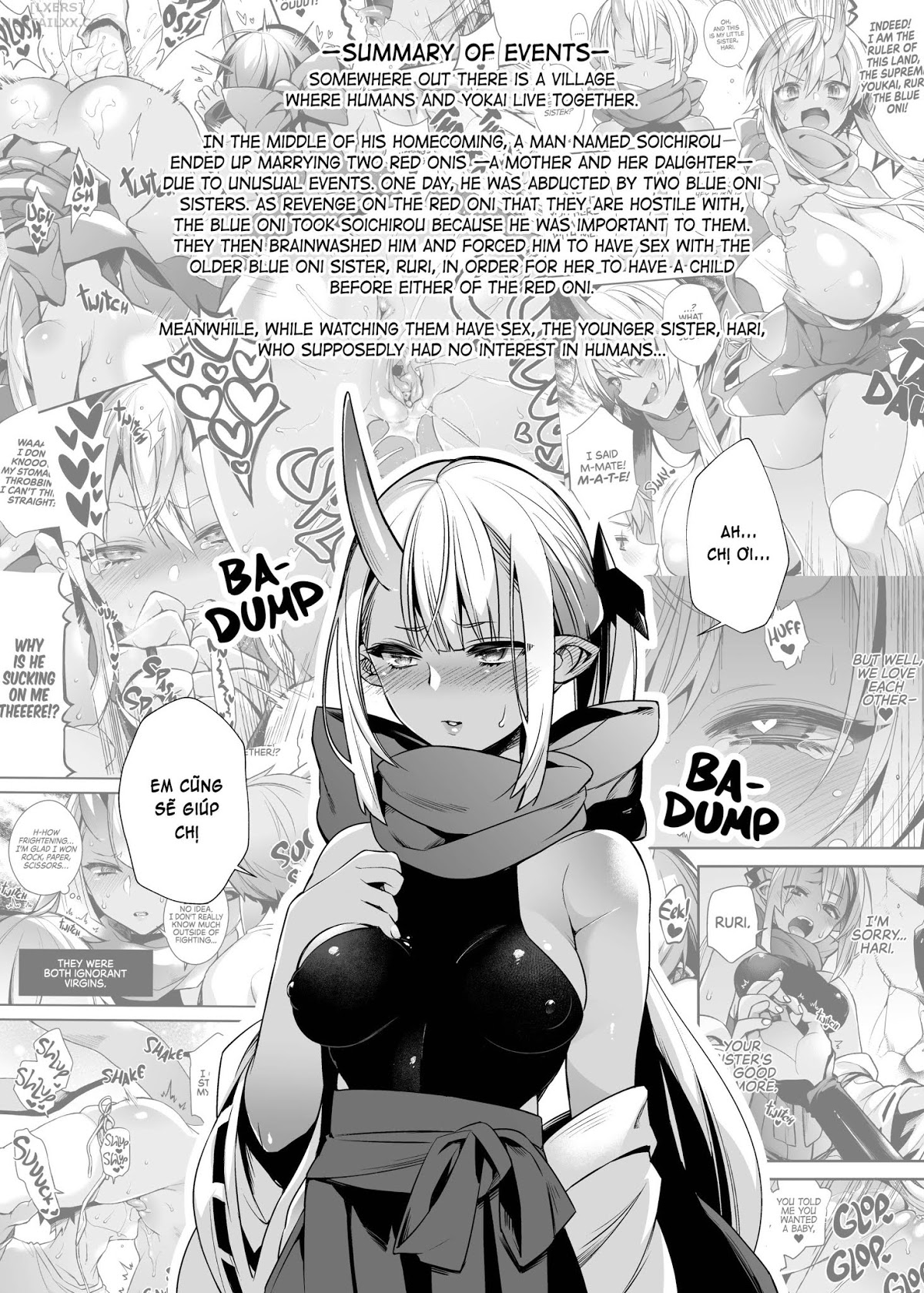 Đọc truyện hentai Hitonarazaru Oyomesama (Trọn bộ) Chap 6: Mating with Oni Sisters #2