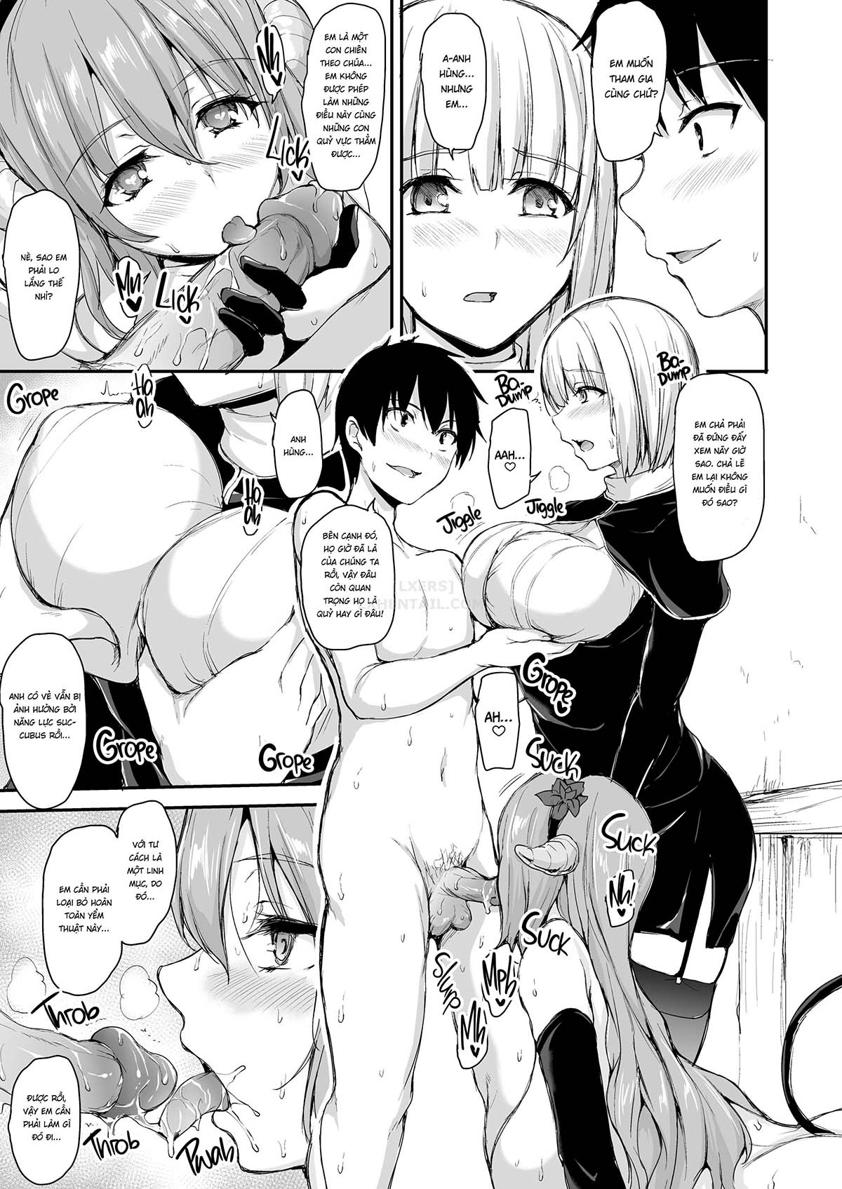 Đọc truyện hentai Tales of a Harem in Another World - Chap 5 - Ambushed! The Wild Succubus Sisters Appear!